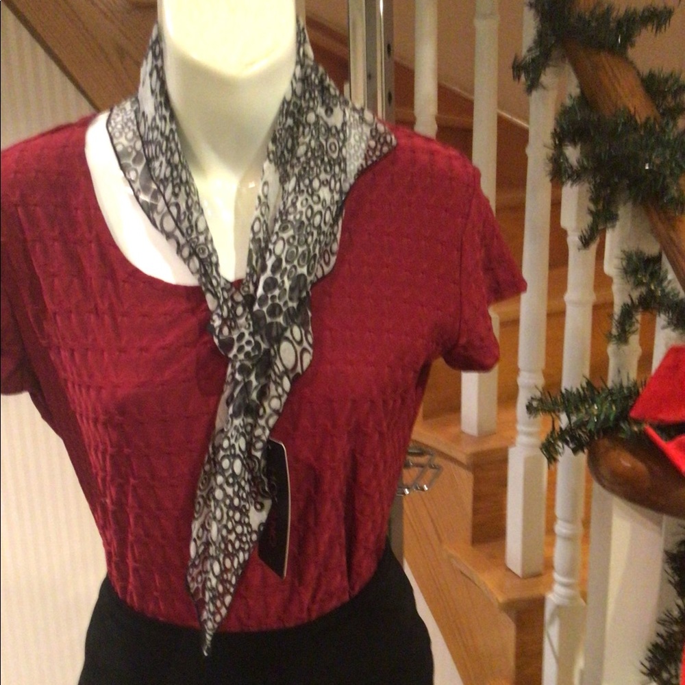 Black and white silk Square scarf